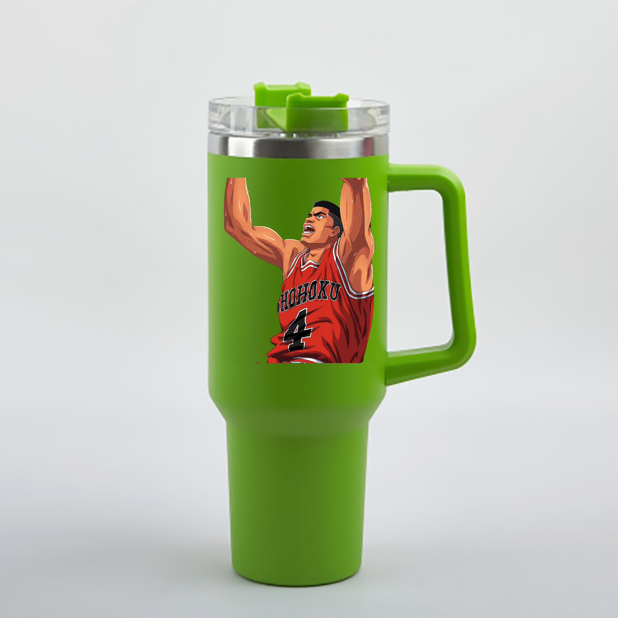 （画像用） SLAM DUNK／スラムダンク 1200mL車用タンブラー - クリスタルステッカー（プラスチックストロー付き）